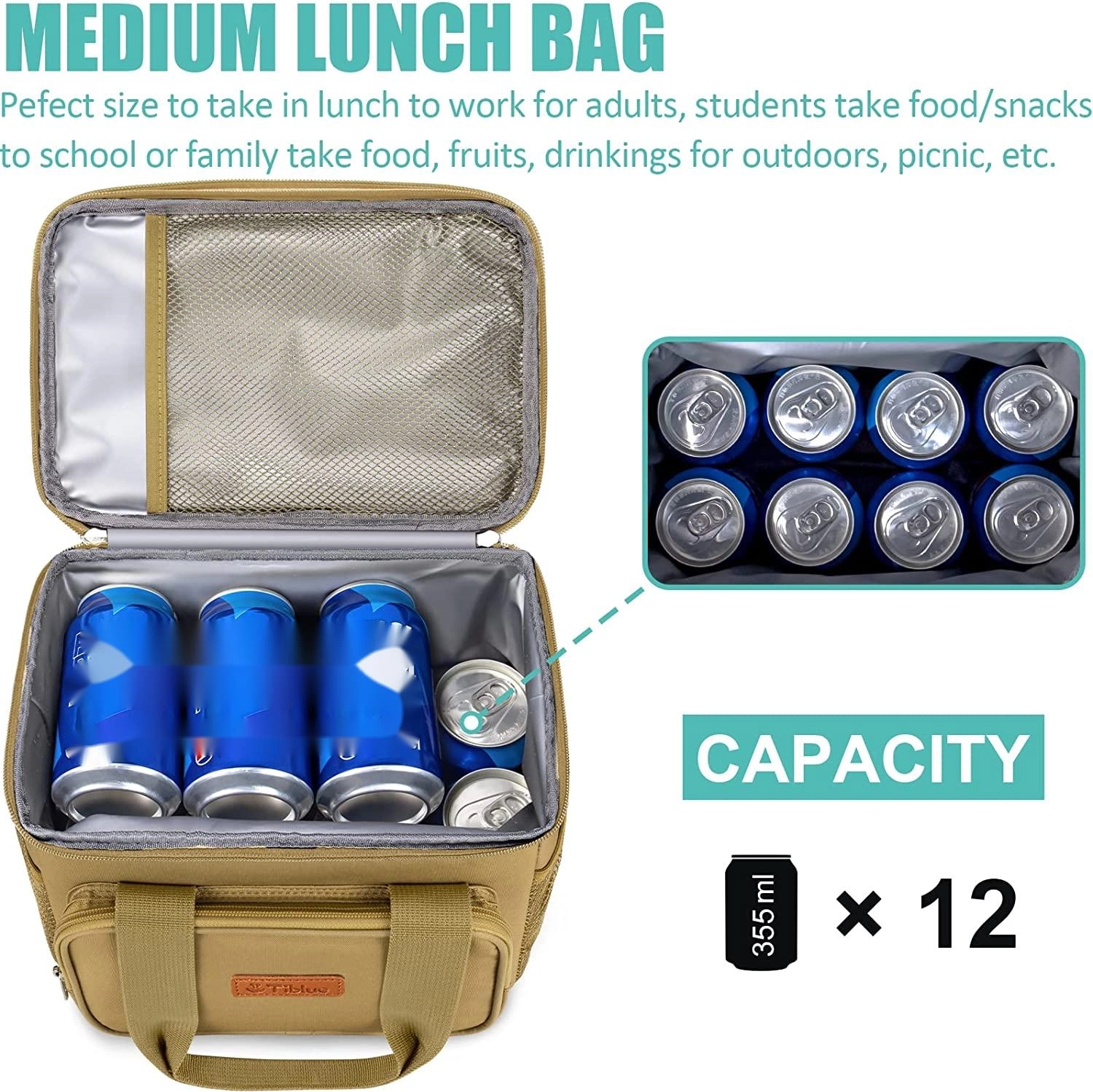 Leakproof Reusable Lunch Bag With Molle Webbing 1