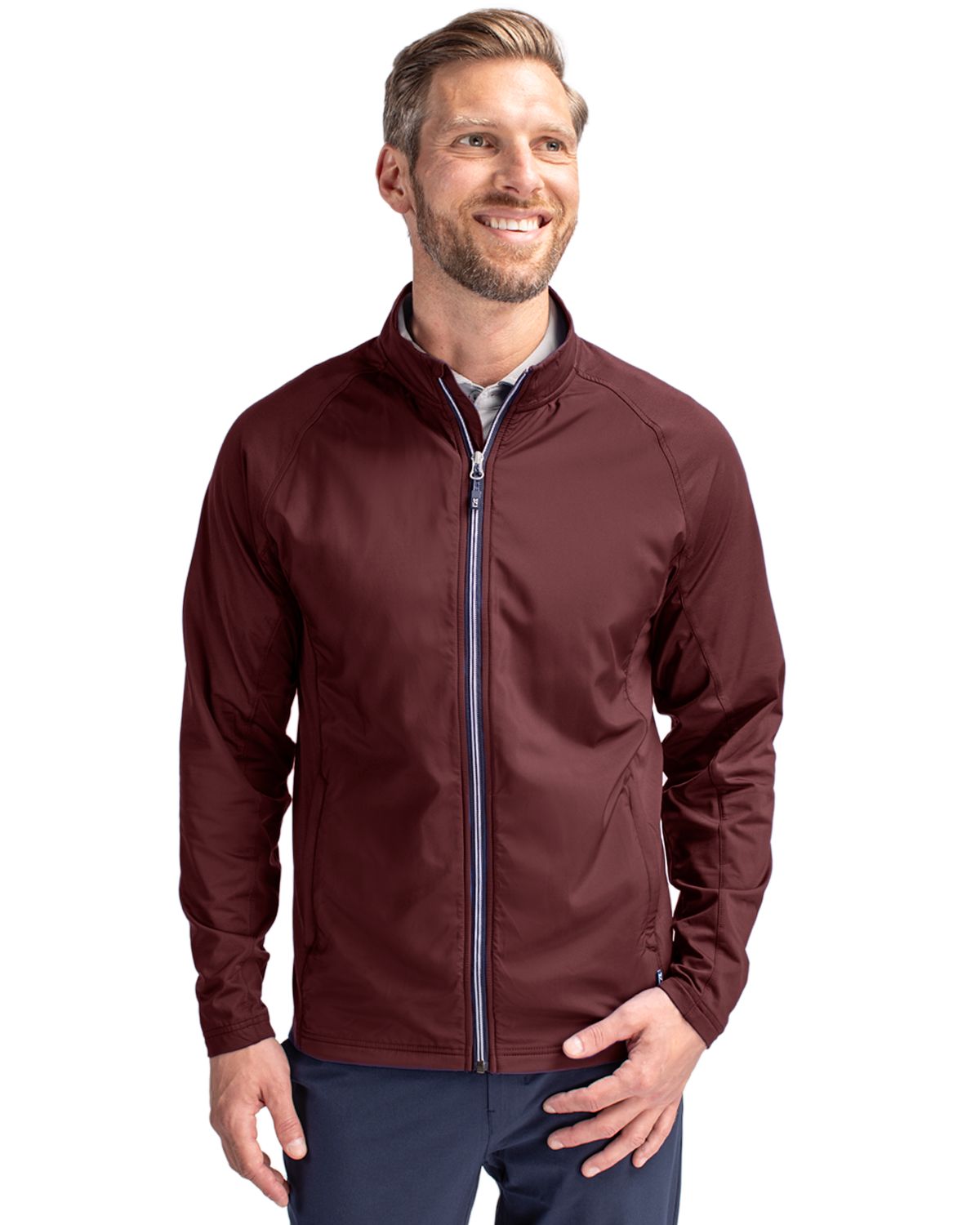 Cutter & Buck Adapt Recycled Soft Knit Stretch Mens Hybrid Full Zip Jacket 64
