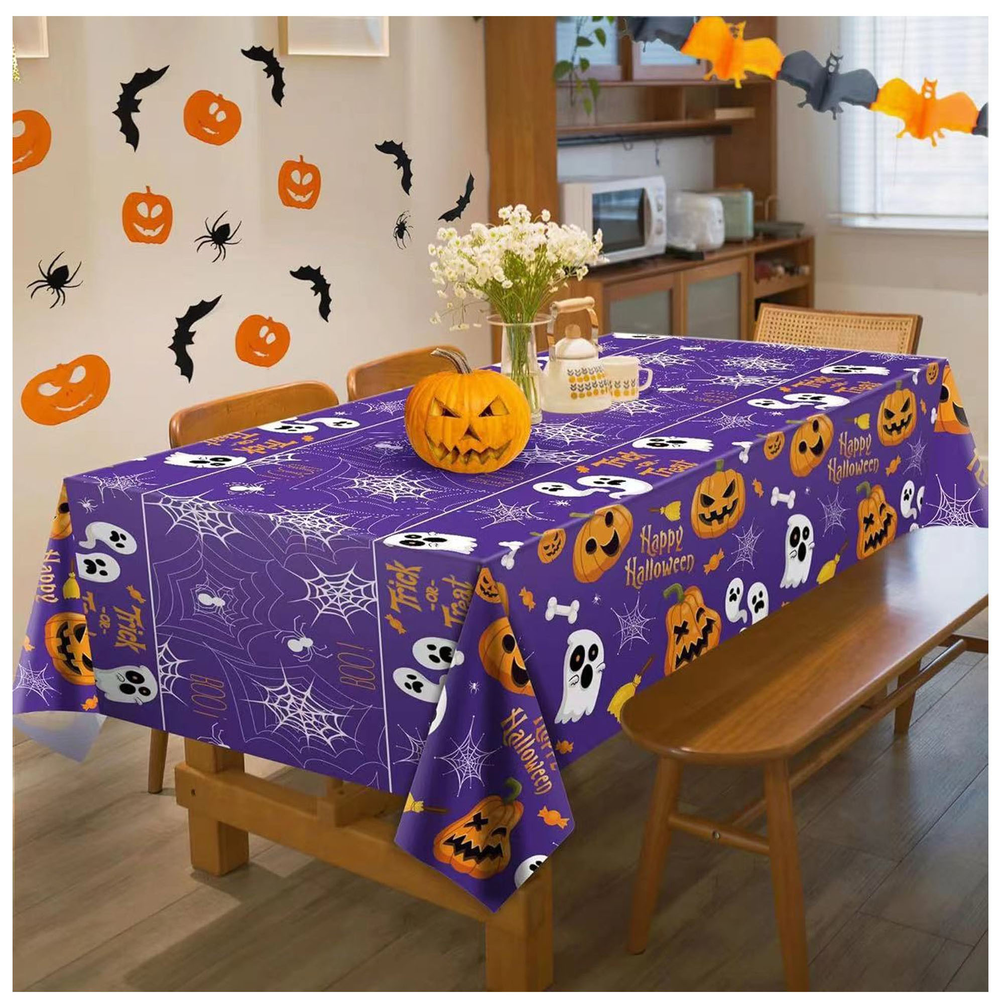 Disposable Plastic Tablecloth for a Spooky Halloween Celebration 2