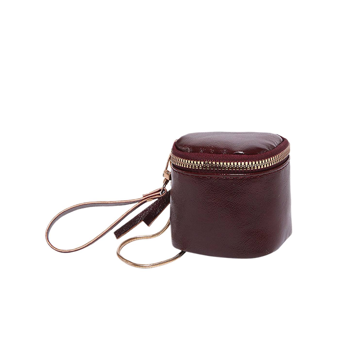 Portable Compact PU Leather Crossbody Coin Bag 5