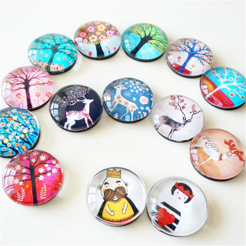 Epoxy Dome Round Crystal Glass Fridge Magnets 6
