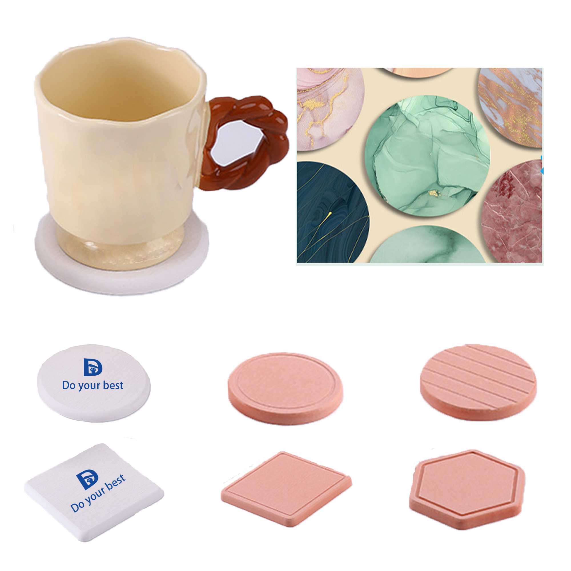 MOQ 30 Personalized Shape Diatomaceous Coasters 1
