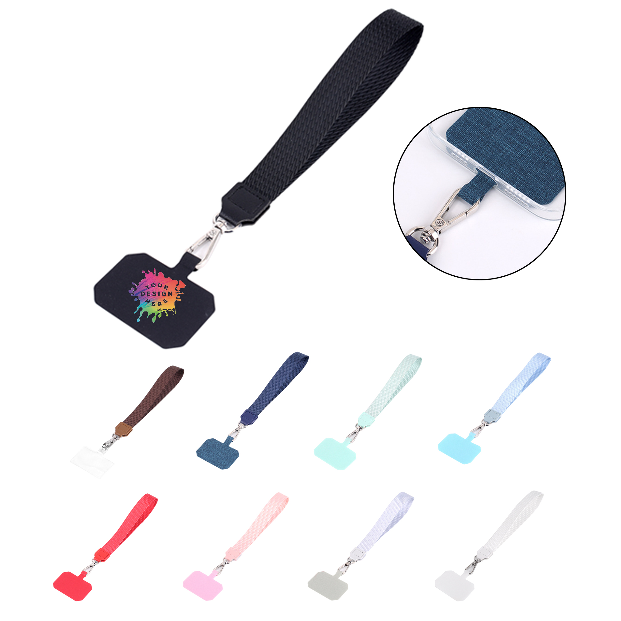 Full Color Short Wrist Cell Phone Lanyard MOQ 50 2