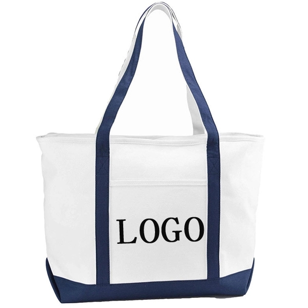 Heavyweight 12 oz. Cotton Canvas Pocket Boat Tote, custom tote bag with logo imprint 7