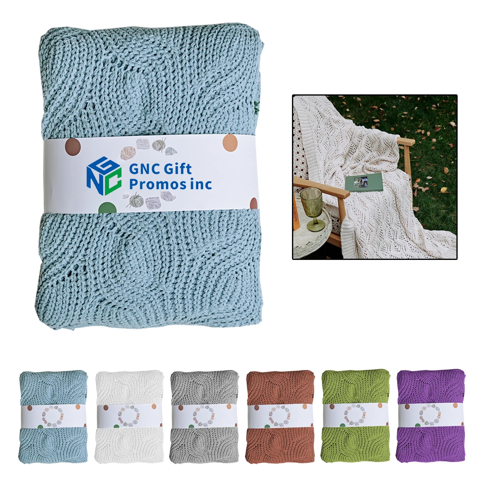 Living Room Knitted Blanket 63" x 51" 2