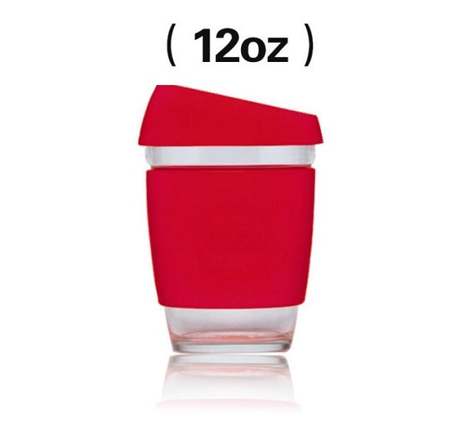 Glass Coffee Mug with Silicone Sleeve & Lid 12 oz 6