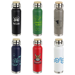 Cusano 22 oz Vacuum Insulated Stainless Steel Bottle with Bamboo Cap, custom water bottle with logo imprint 38