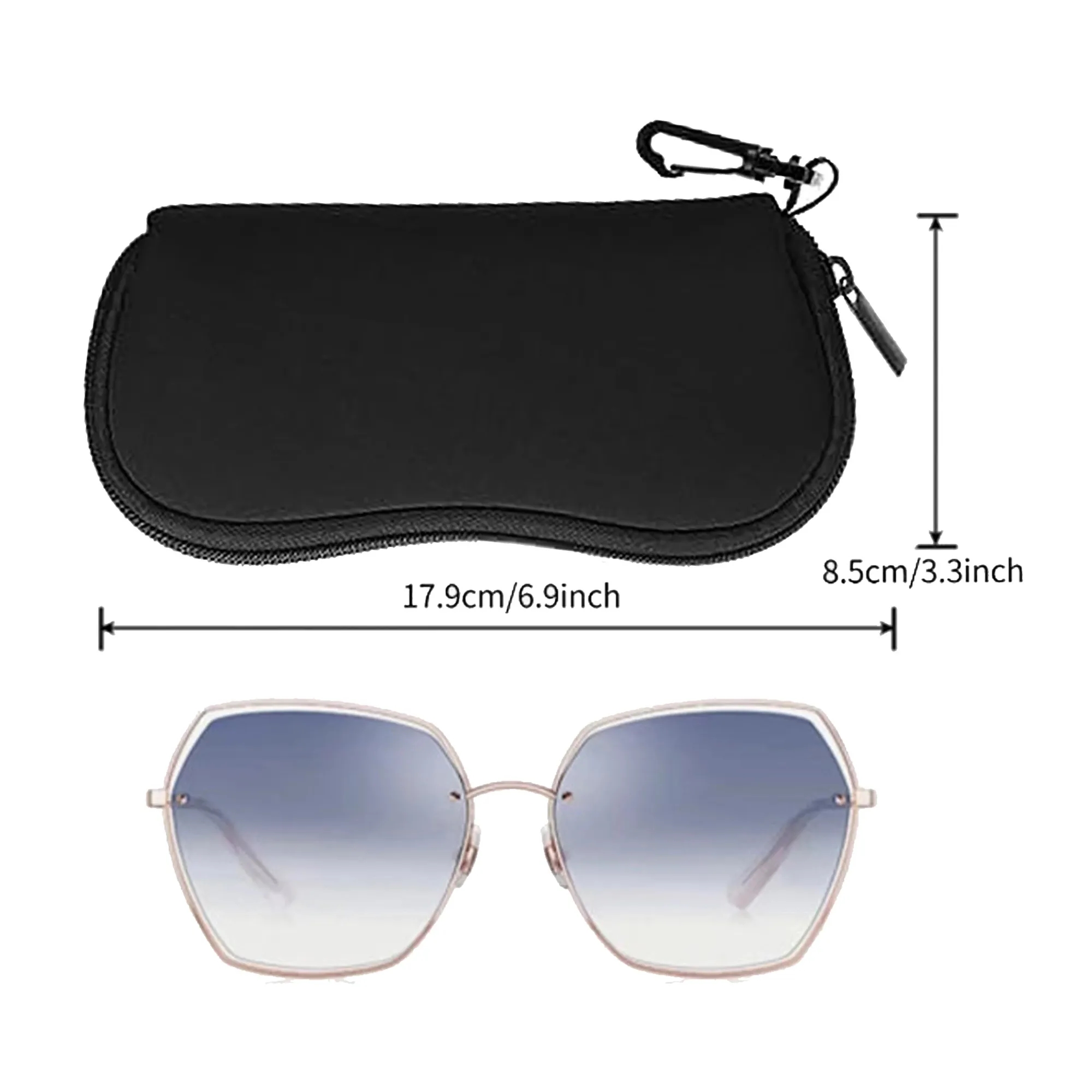 Zipper Neoprene Eyeglass Case Protection Sunglasses 5