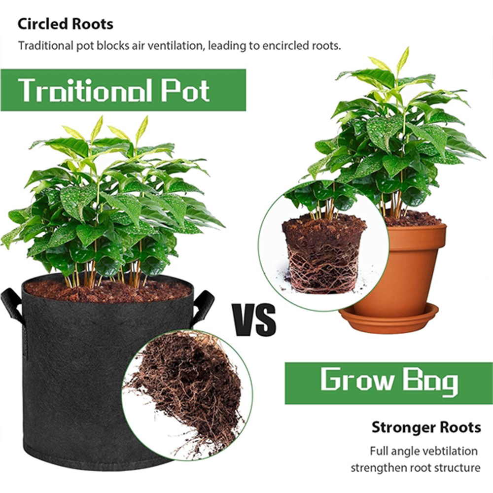 7 Gallons Non-woven Potato Vegetable Grow Bag With Handle 2