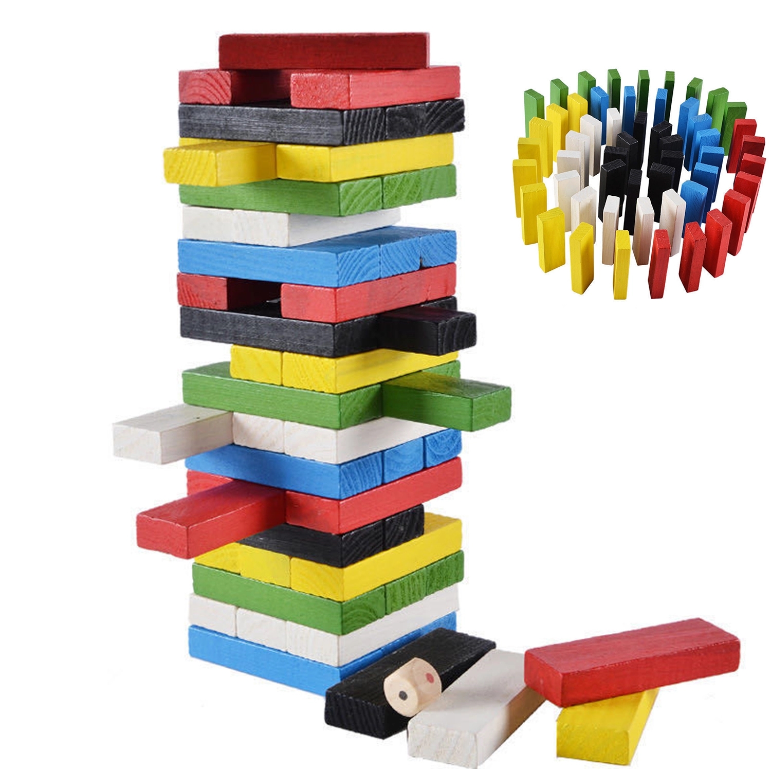 Large Size 54 Pieces Classic Wooden Tower Game 9