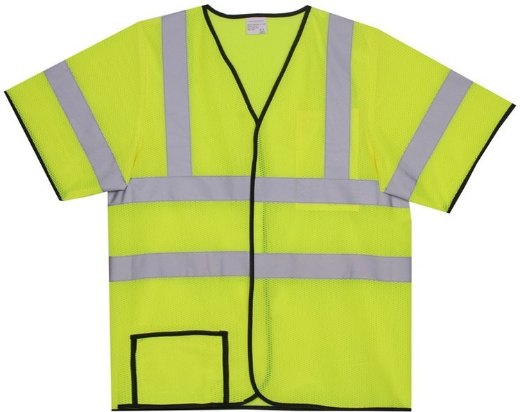 Polyester Yellow Mesh Safety Short Sleeve Jersey SV136