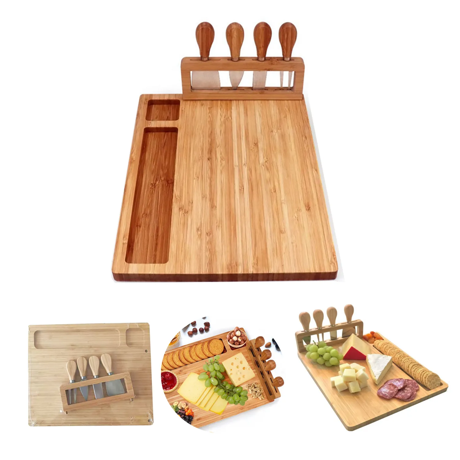 Cheese Plate and knife set 4