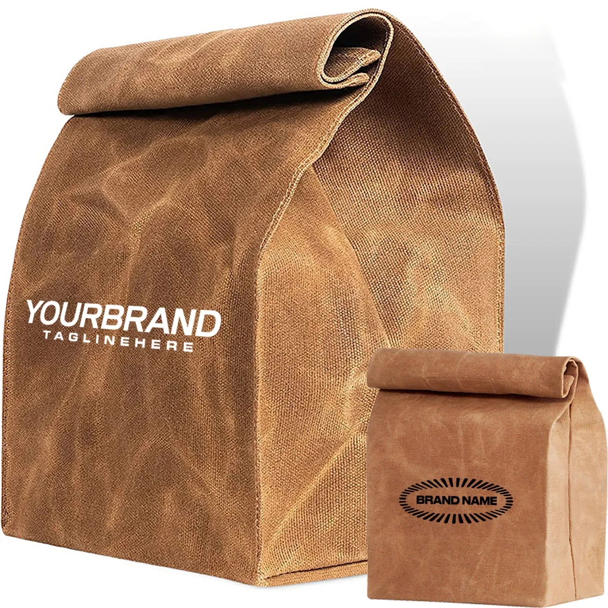 Packaging Waxed Canvas Trendy Reusable Vintage Lunch Bag 2