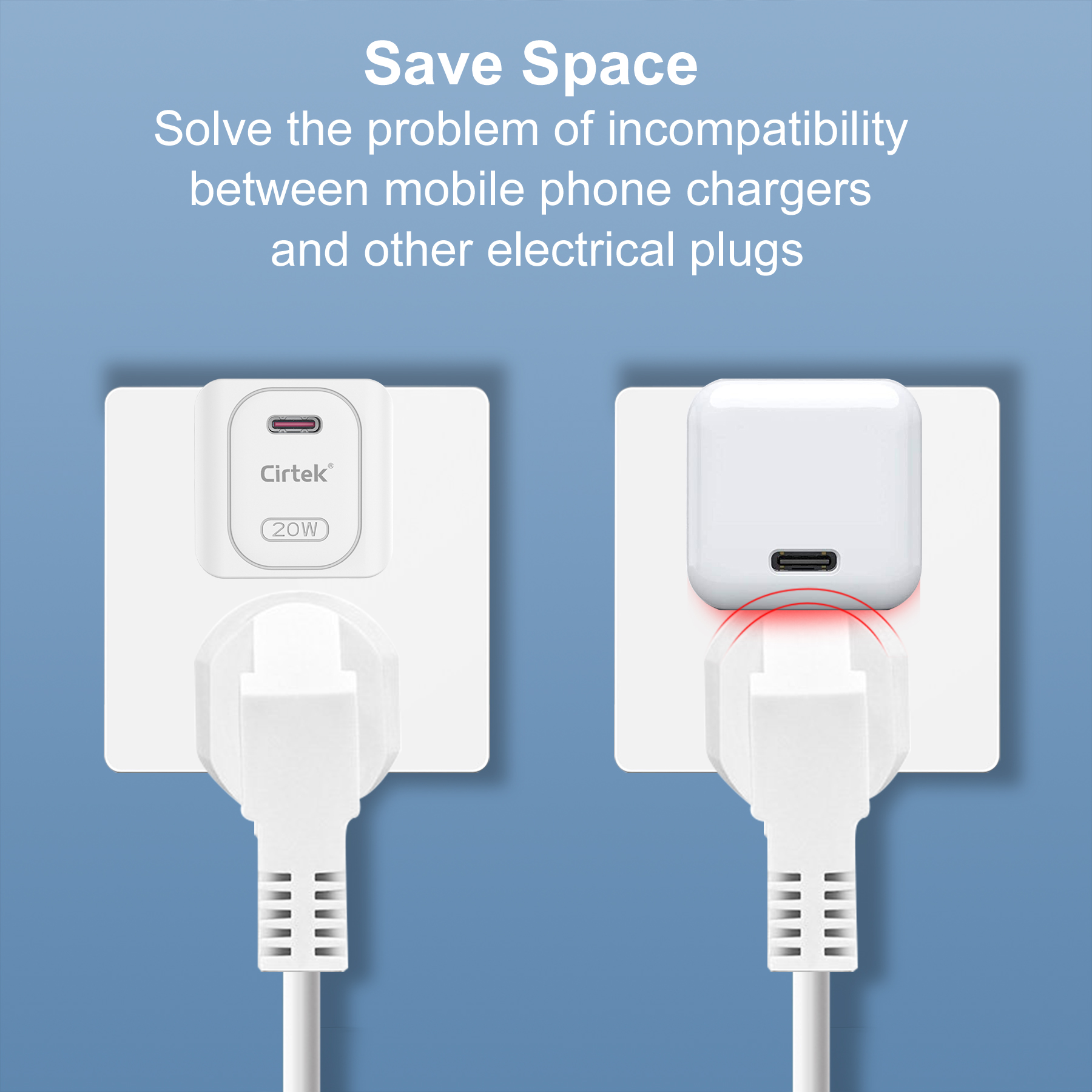 Cirtek® Portable 20W Wall Charger 4