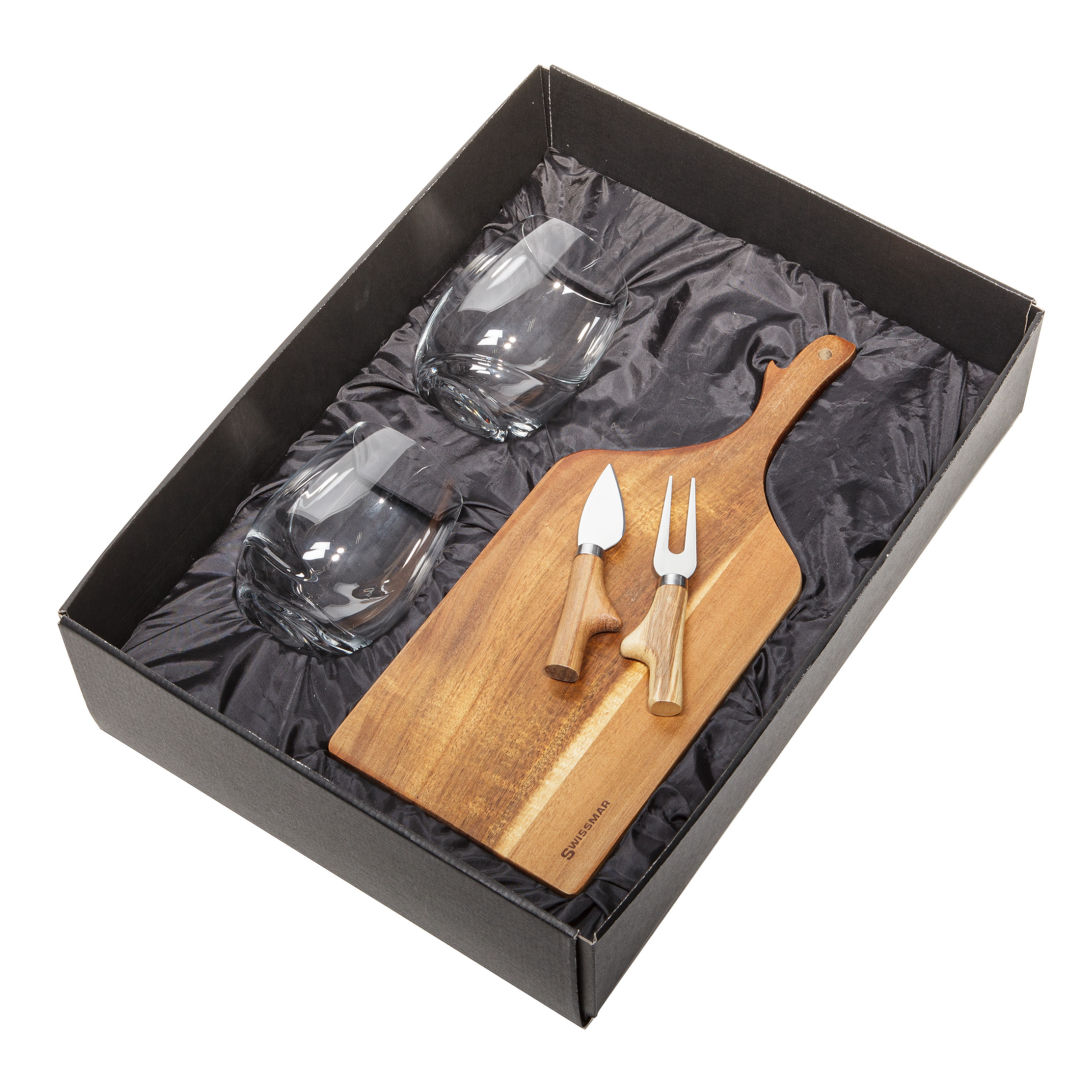 Swissmar® Paddle Board & 2 Bartolo Stemless Wine 5