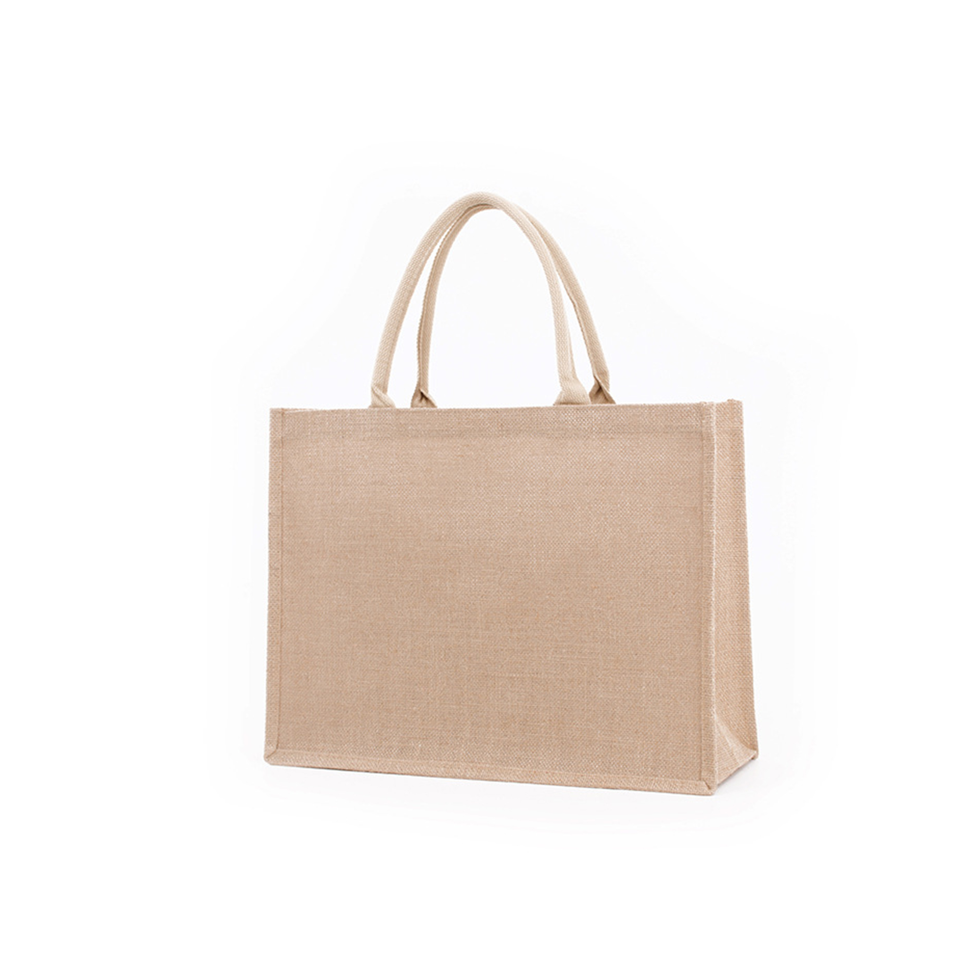 Jute Fabric Large Capacity Shopping Tote Bag, custom tote bag with logo imprint 5