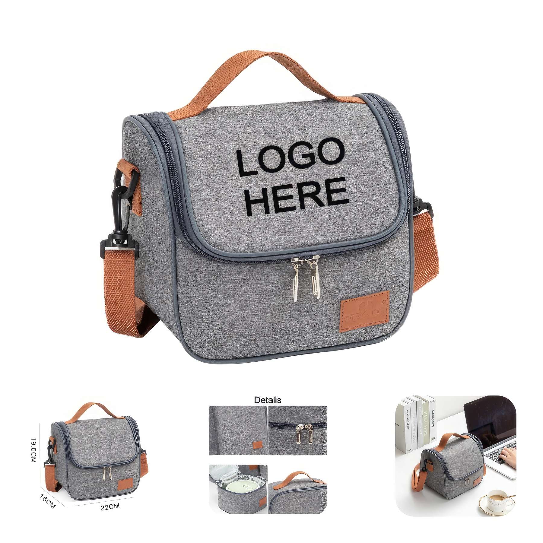 Insulated Lunch Bag for School Outdoor with Shoulder Belt 2