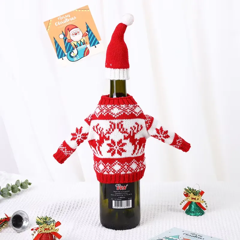Christmas Wine Bottle Sweater Cover 7