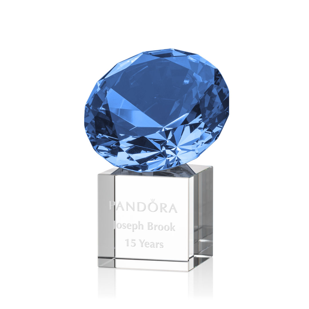 Gemstone Award on Cube - Sapphire 9