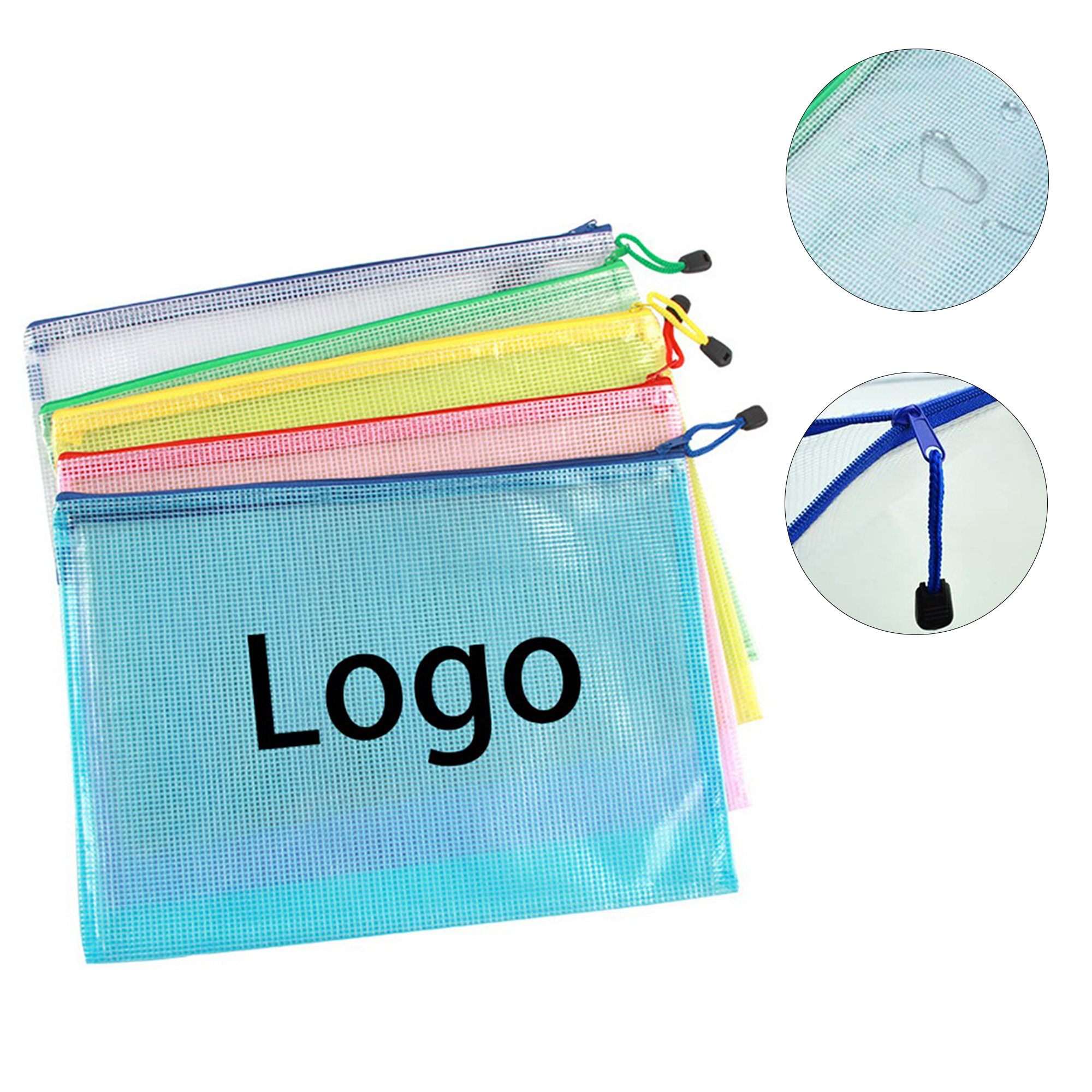 A4 Waterproof Grid Zipper File Bags Document Pouch 5