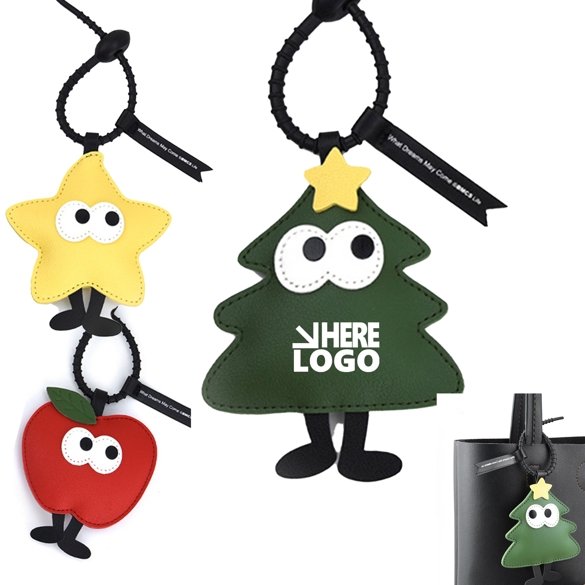 MOQ 20 Christmas Tree Keychain Small Gift Apple 1