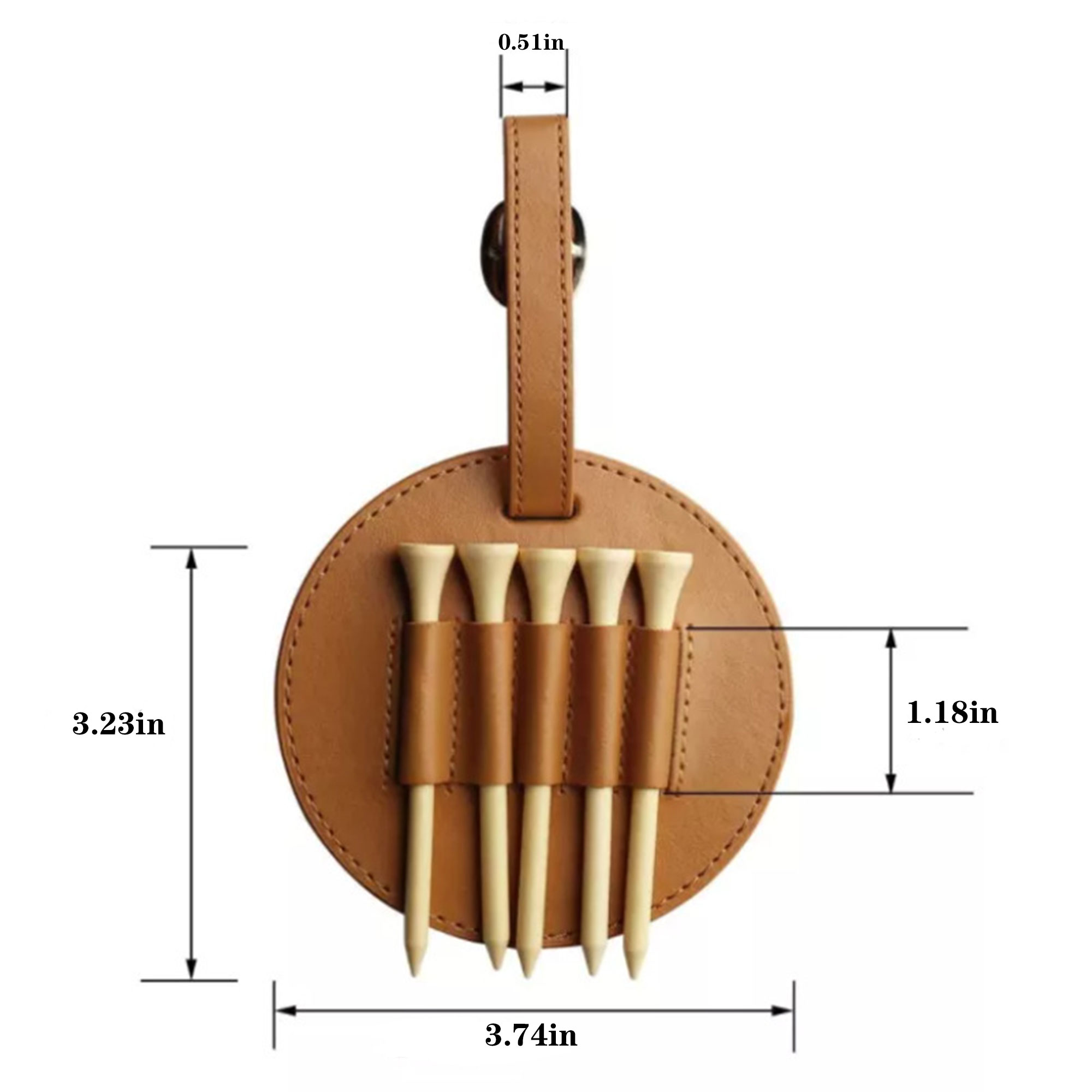 Leather Golf Tee Holder With Waist Strap 5