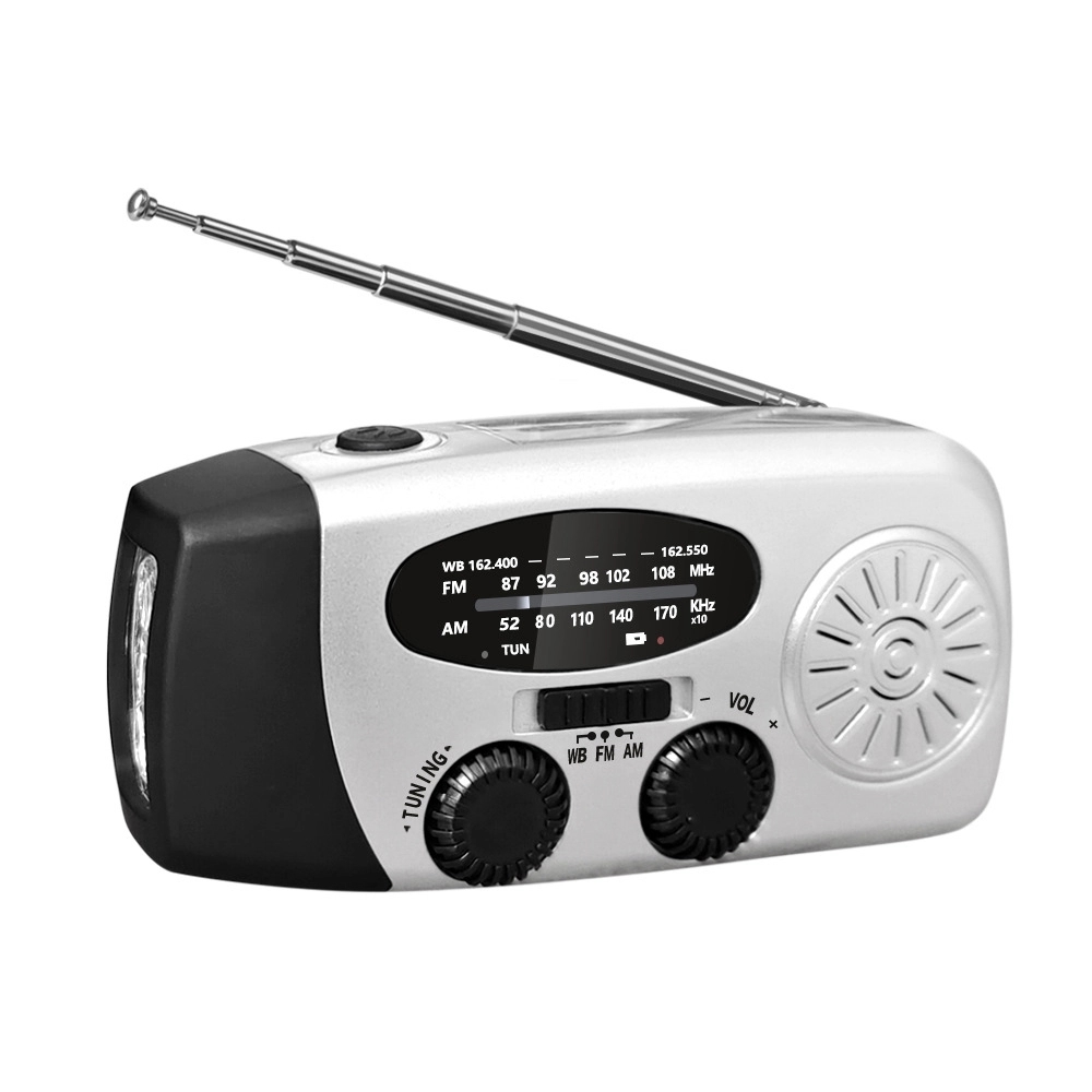 Portable Outdoor Hand Crank Self Powered Solar Weather Radio 3