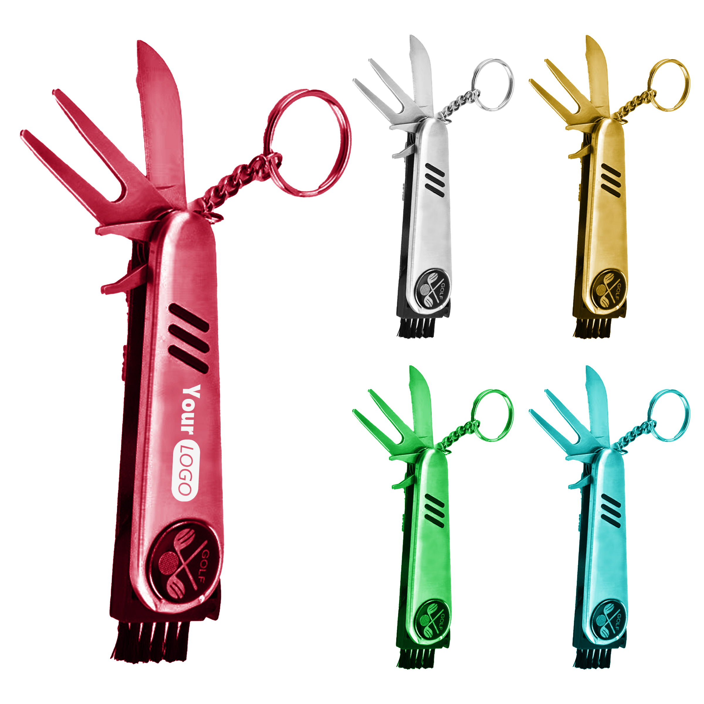 Stainless Steel Customizable Golf Knife Keychain 1