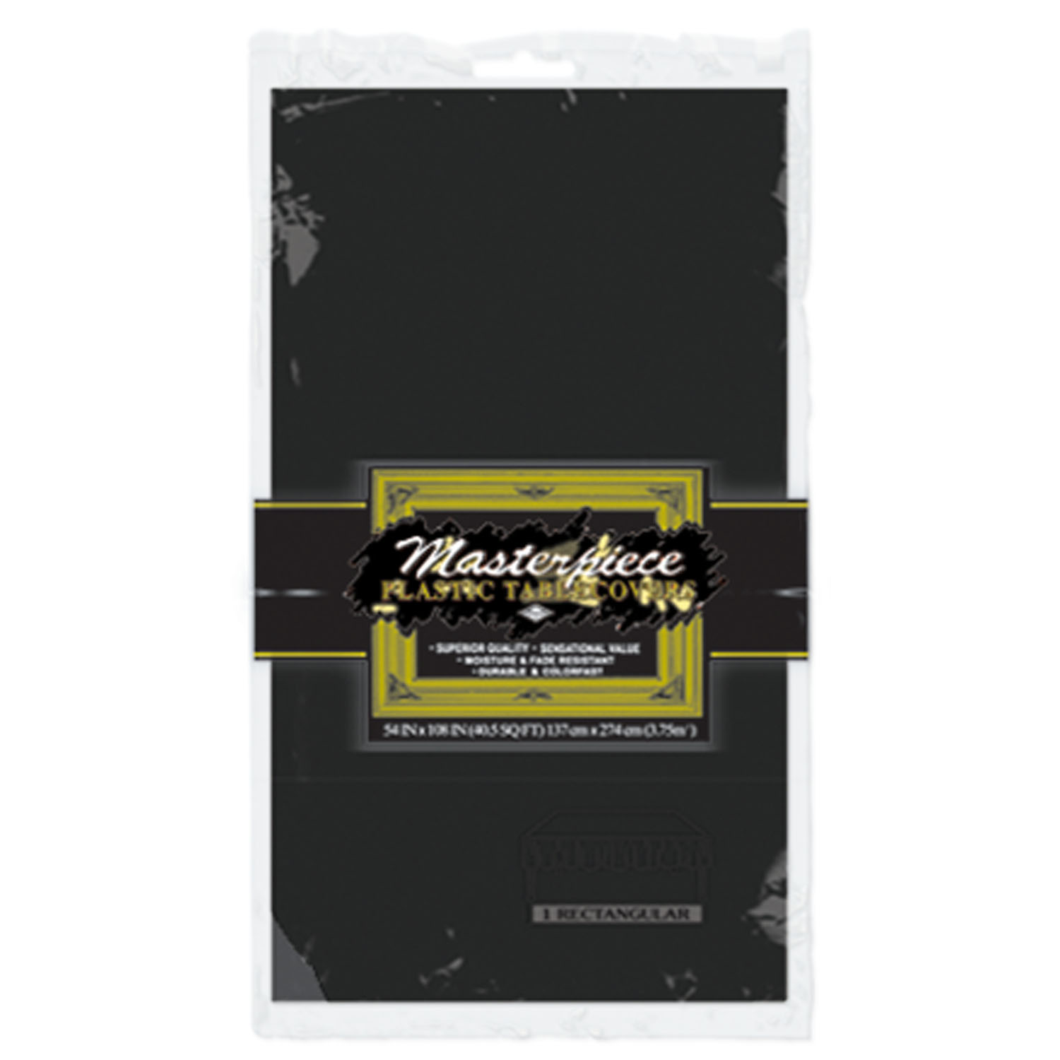Masterpiece Rectangle Plastic Table Cover BLACK