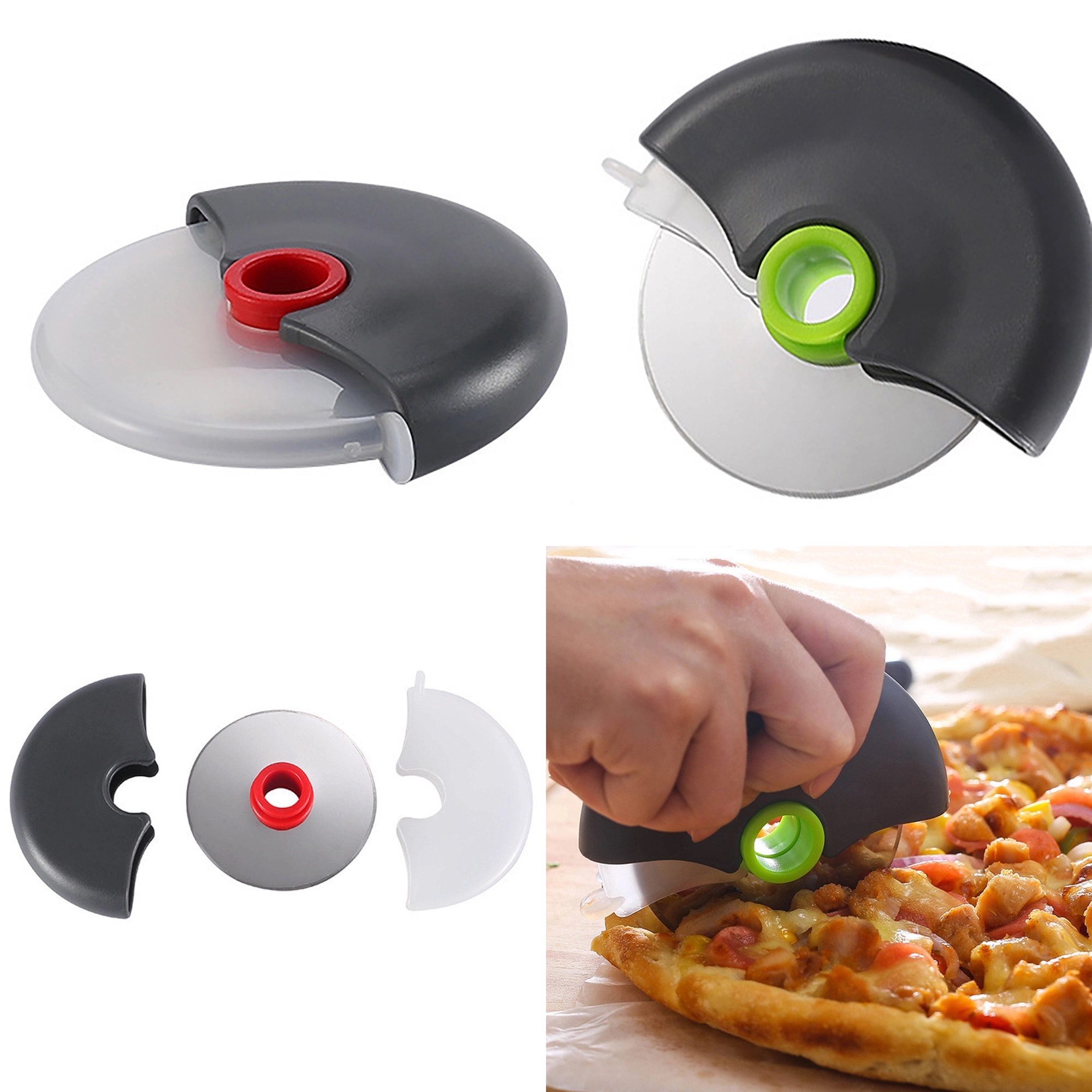 Handheld Upgrades Pizza Cutters with Stainless Steel Blade 4