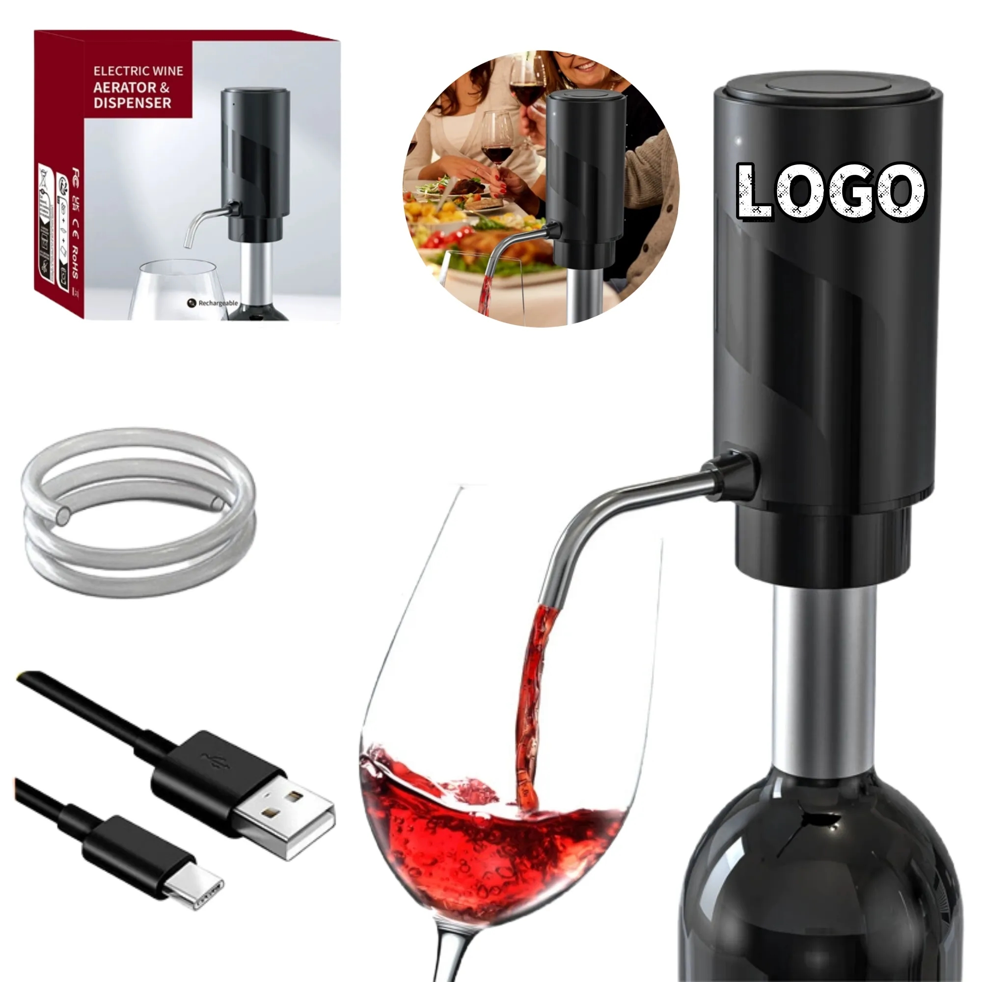 Rechargeable Aerator Electric Wine Decanter 3
