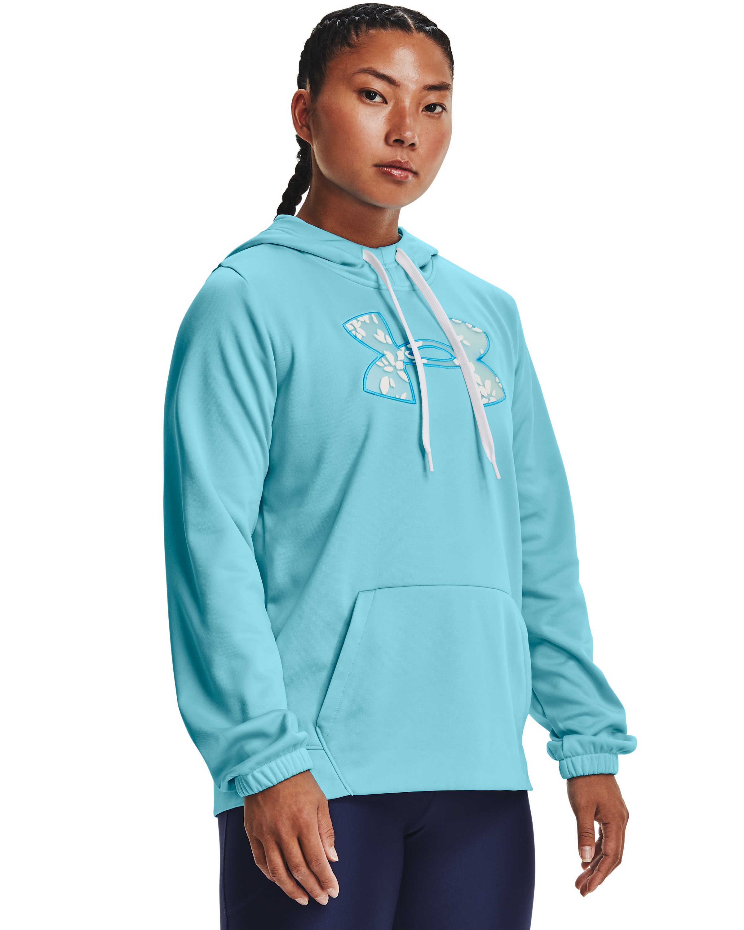 Women's Armour Fleece Floral Silicone Big Logo Hoodie 2
