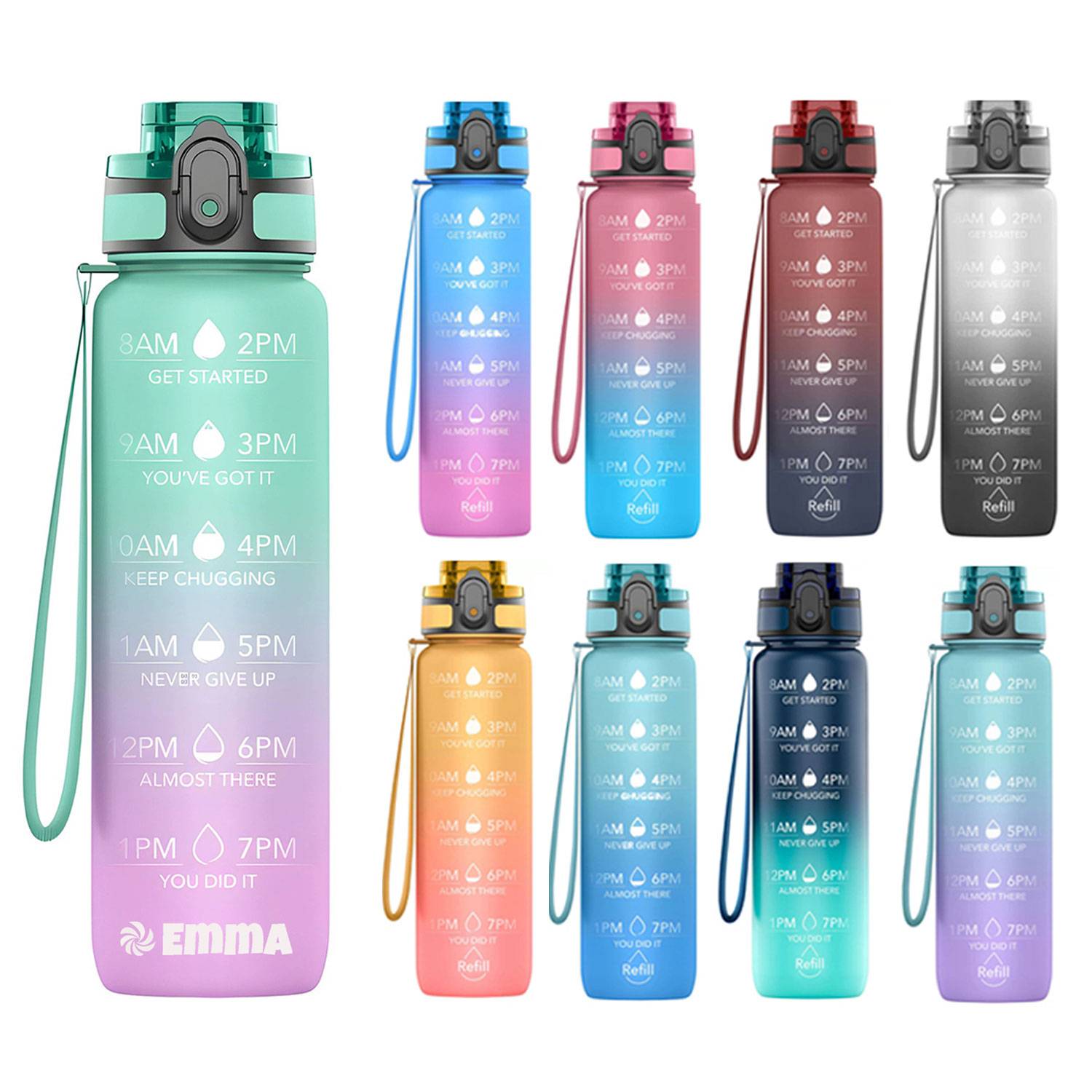 32oz BPA-Free Leakproof Water Bottle w/Gradient Color Design 1