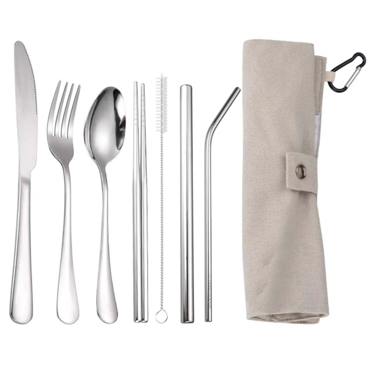 Portable 7 pcs Stainless Steel Cutlery Set 4