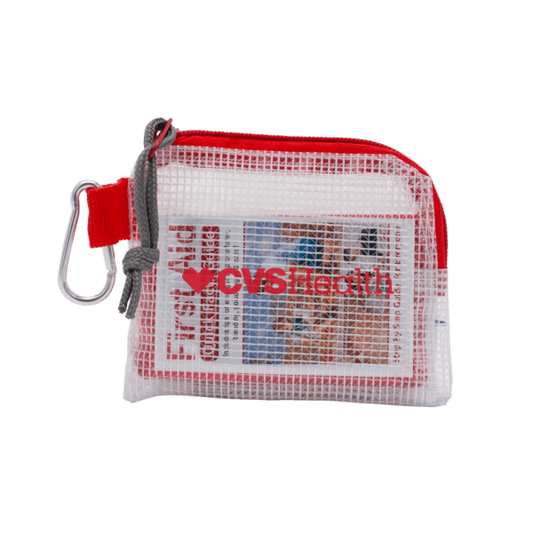 First Aid Kit in a Zippered Clear Nylon Bag 1
