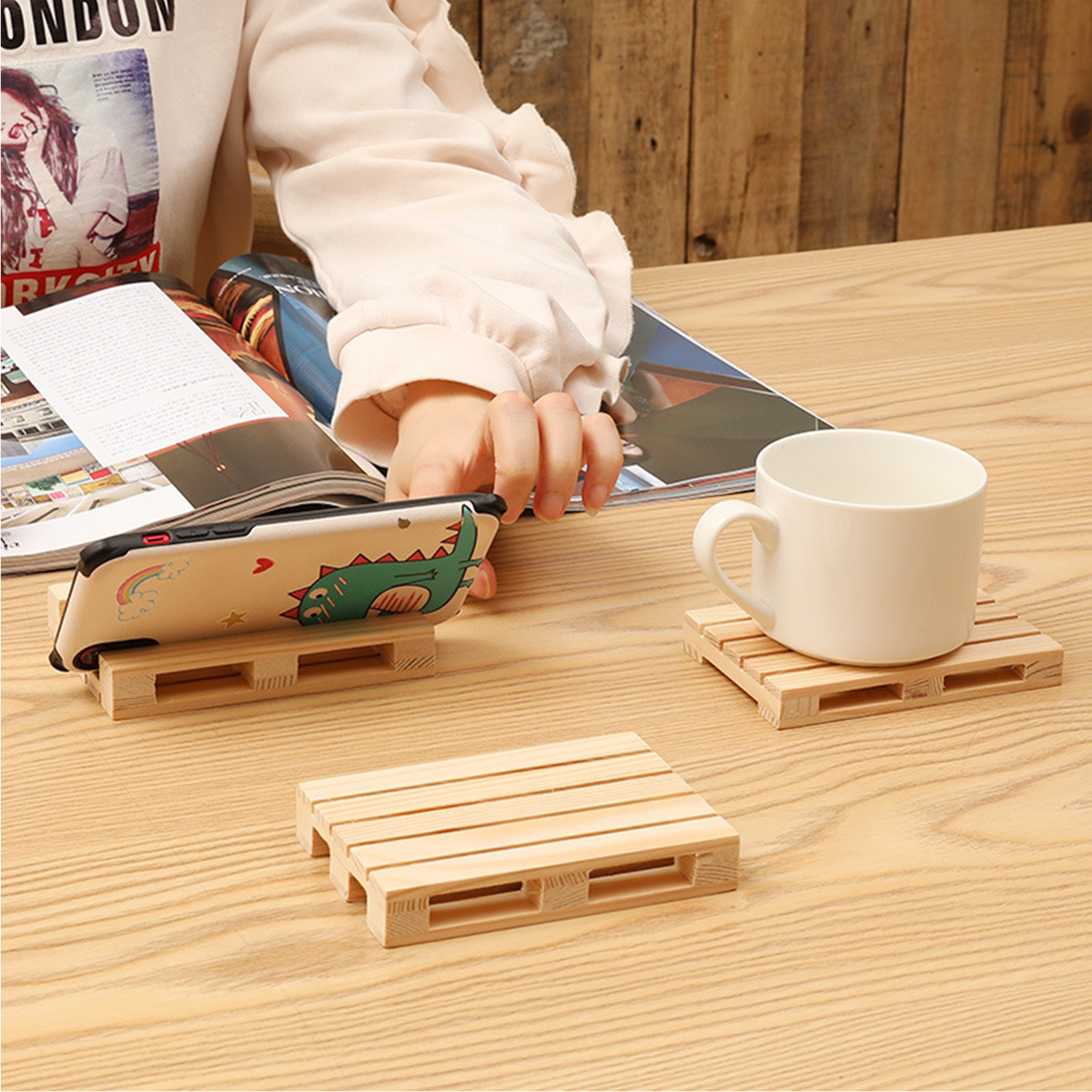 Multi Functional Wooden Pallet Drink Coasters 2