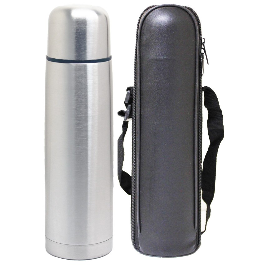16 oz. Double Stainless Steel Vacuum Thermos Bottle w/Carrying Bag and Nylon Shoulder Strap 2