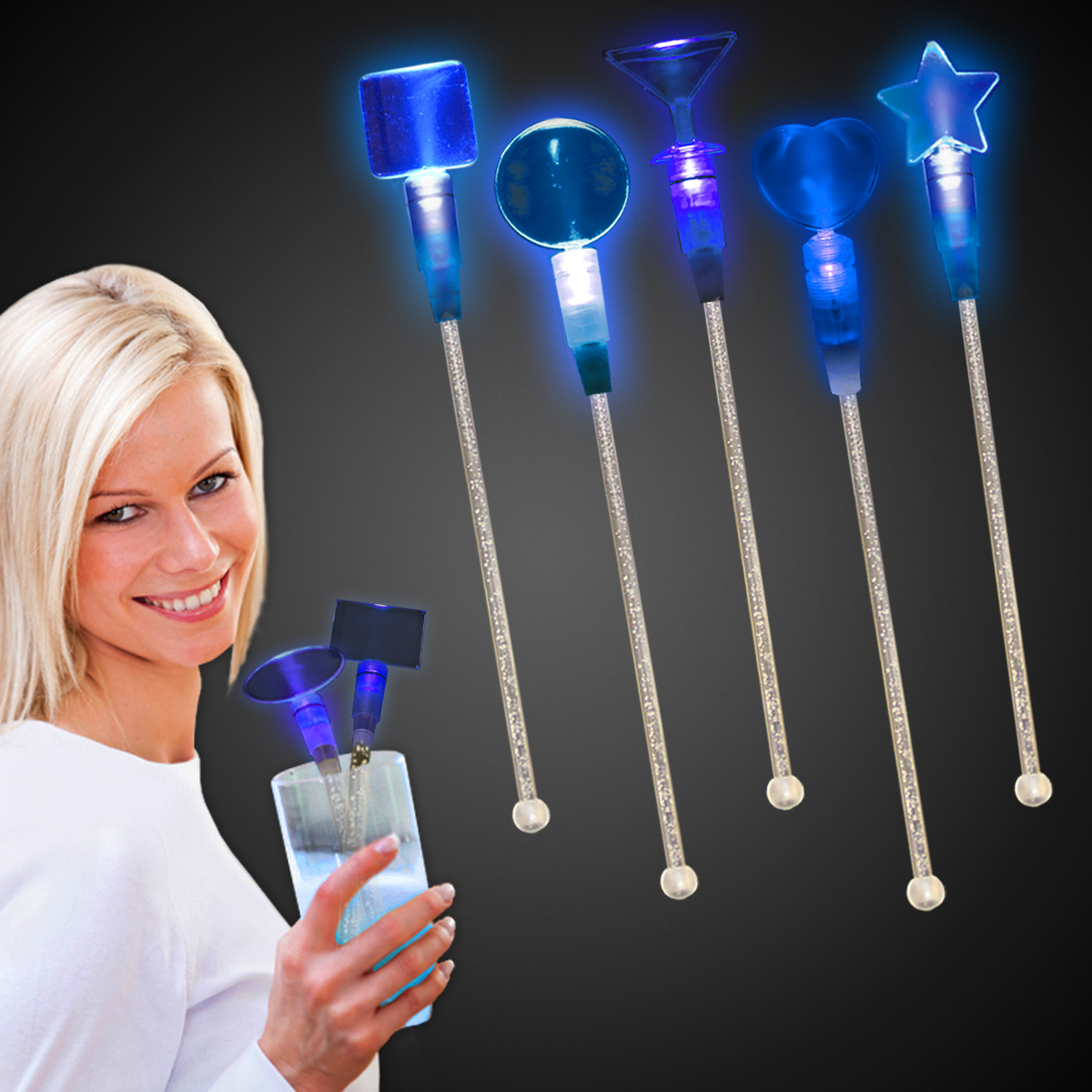 9" Light Up LED Glow Cocktail Stirrer 6