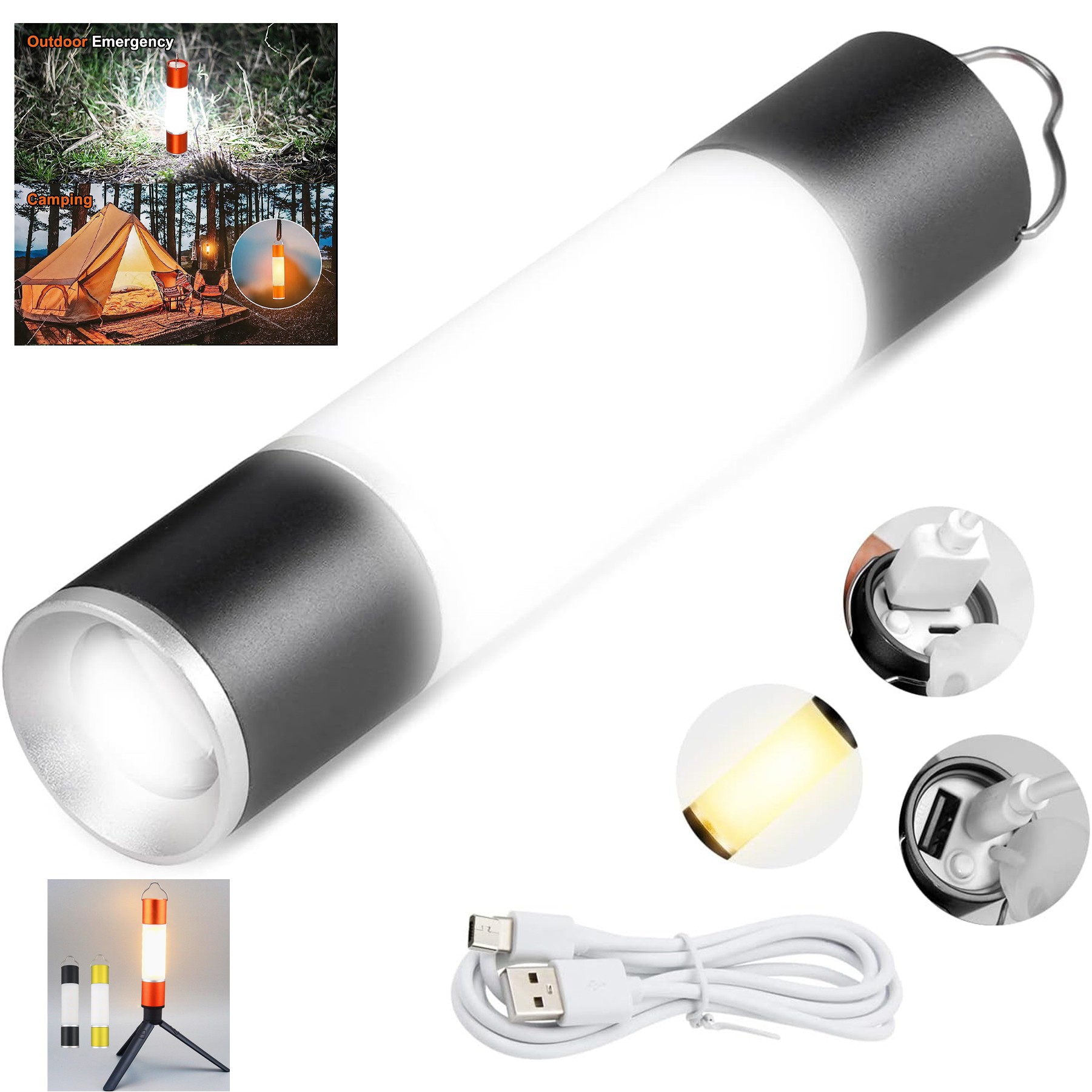 High Lumens Portable USB Rechargeable Led Flashlight 3