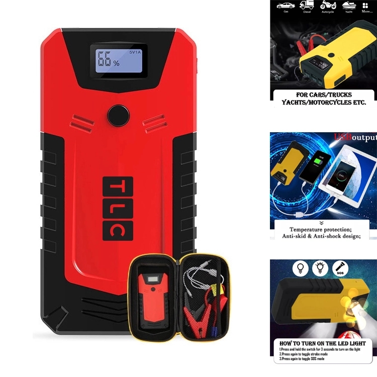 Portable Car Jump Starter Battery Pack with LED Flashlight 2
