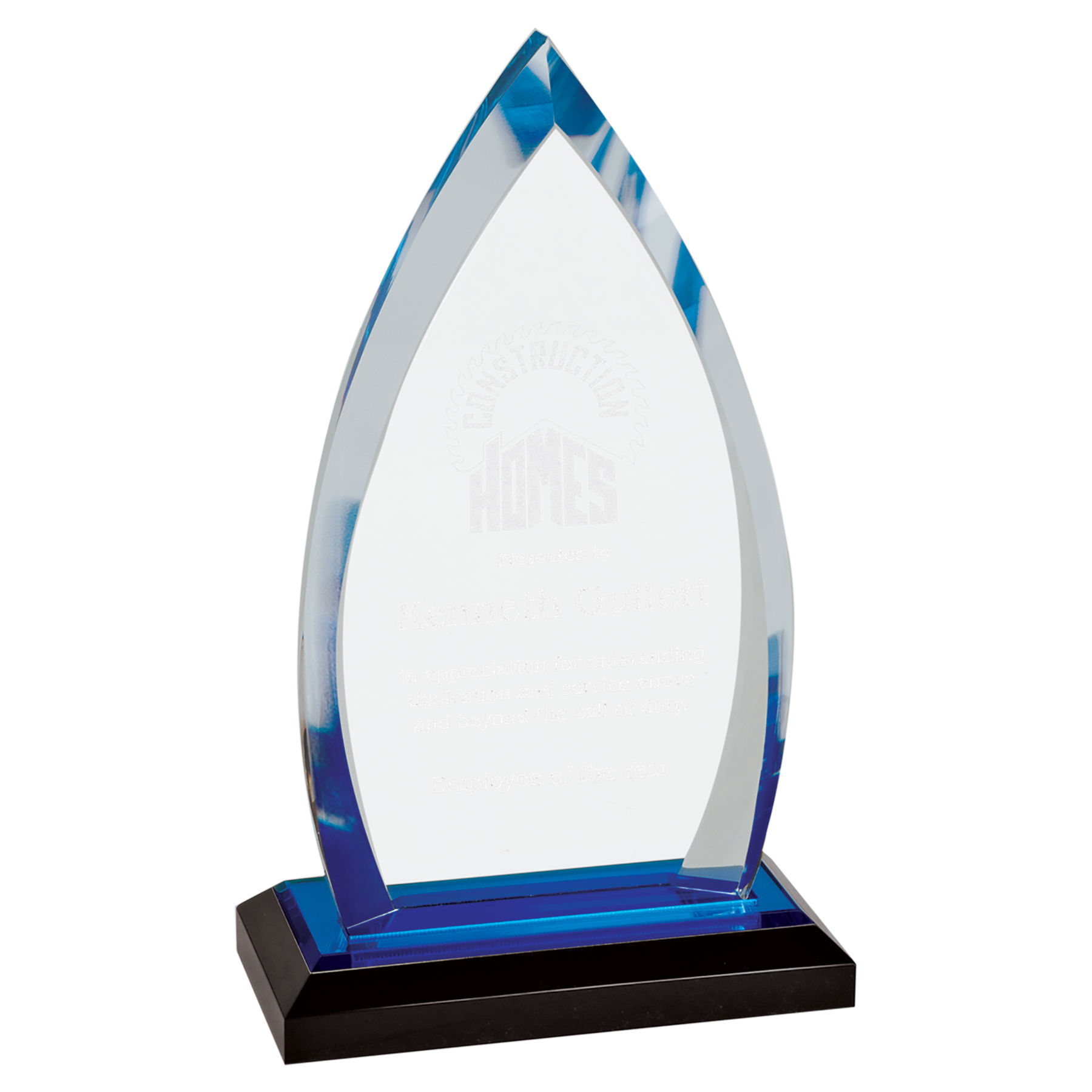 8.75" Blue Oval Impress Acrylic Award 1
