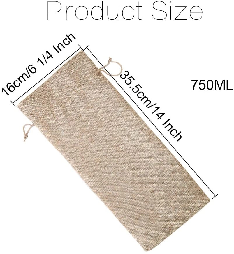 Canvas Wine Bottle Gift Bag (with drawstring) 4