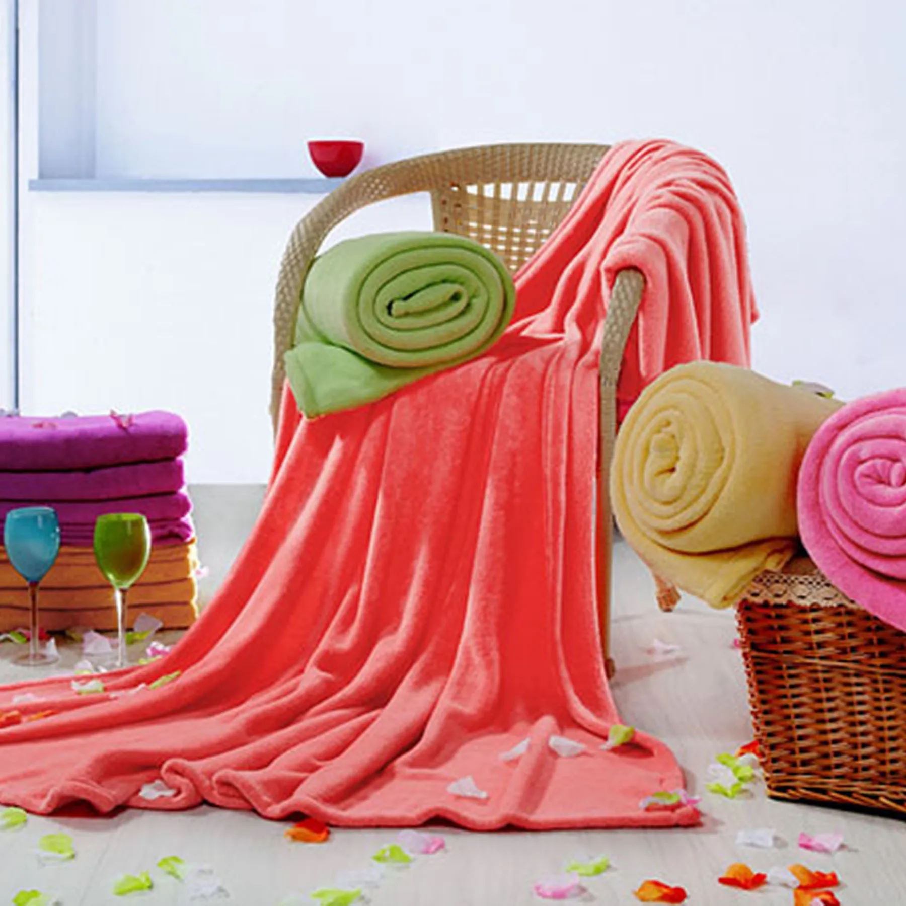 Flannel Solid Color Blanket 4