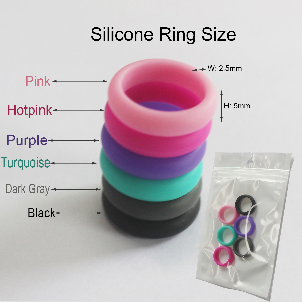 5mm Womens Fashion Silicone Ring 1