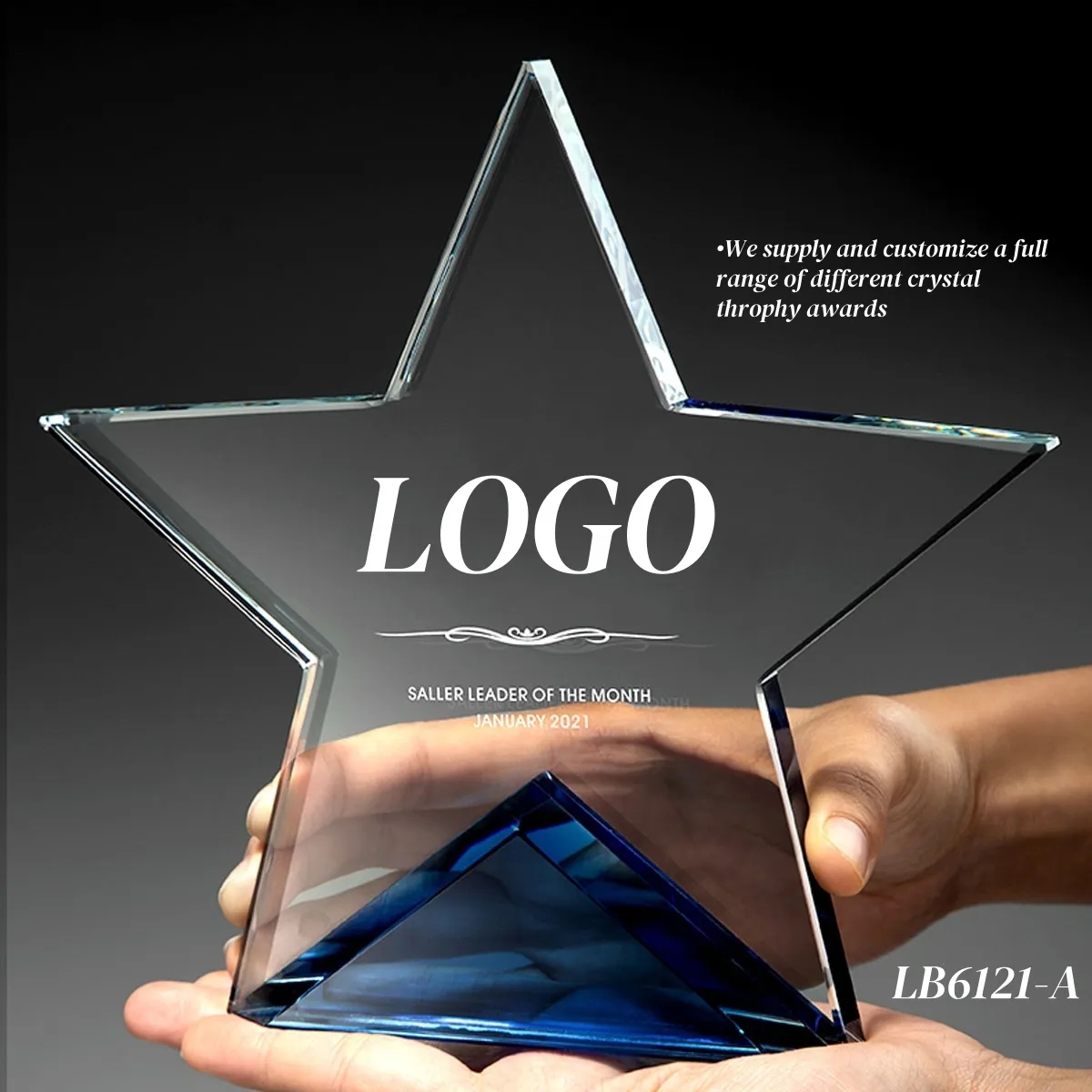 Winner Trophy Star Crystal Award Custom 5
