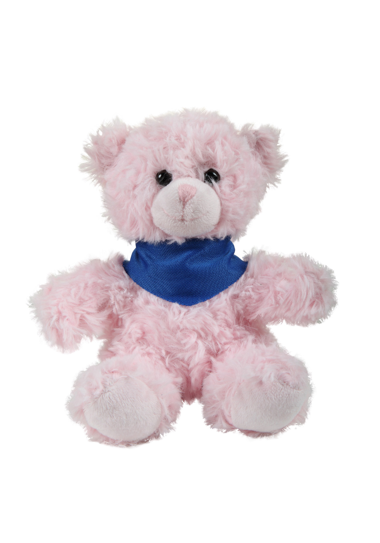 soft plush Pink Curly Sitting Bear with bandana 3