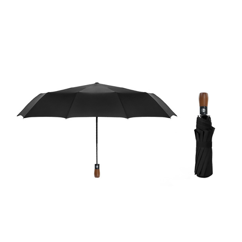 Windproof Automatic Sun/Rain Umbrella with Wooden Handle 6