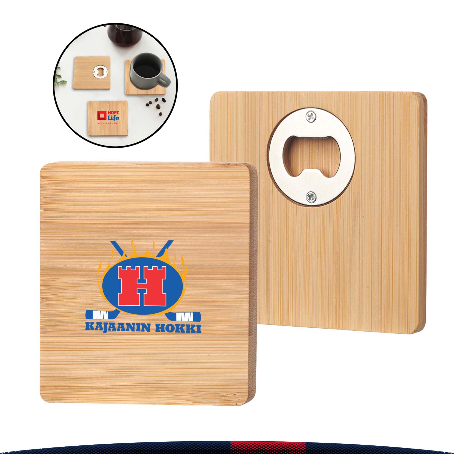 Rioas Square Bamboo Coasters 2