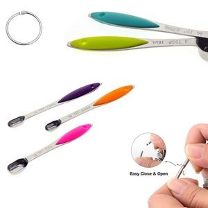 Premium Stainless Steel Measuring Spoons Set 6 Sizes With Silicone Handle 10