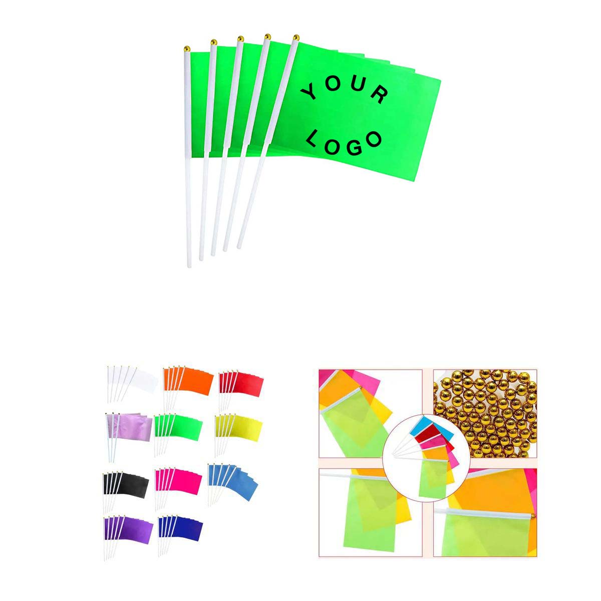 Polyester Stick Flag 5.52x8.27 Inches 14